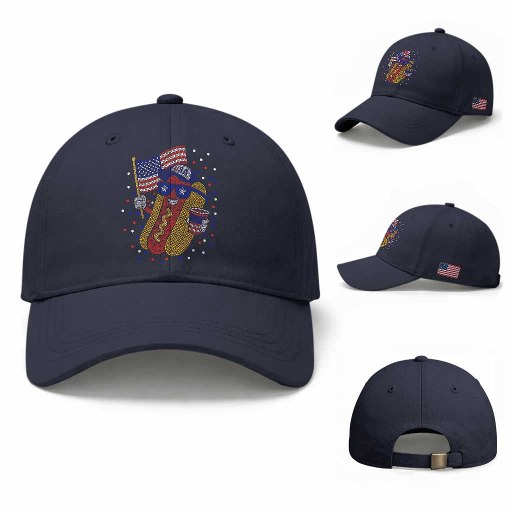 International Dot Day Hotdog Baseball Cap Red White Blue Polka Dots TS12 Baseball Cap Universal Fit Navy Print Your Wear