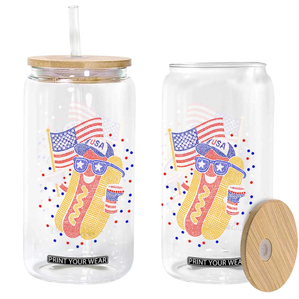 International Dot Day Hotdog Glass Can Red White Blue Polka Dots TS12 Print Your Wear