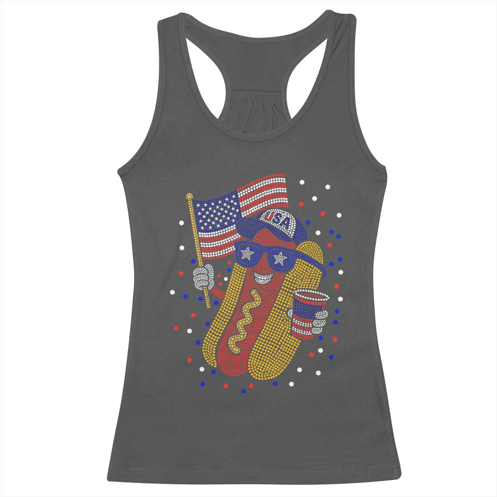International Dot Day Hotdog Racerback Tank Top Red White Blue Polka Dots TS12 Dark Heather Print Your Wear
