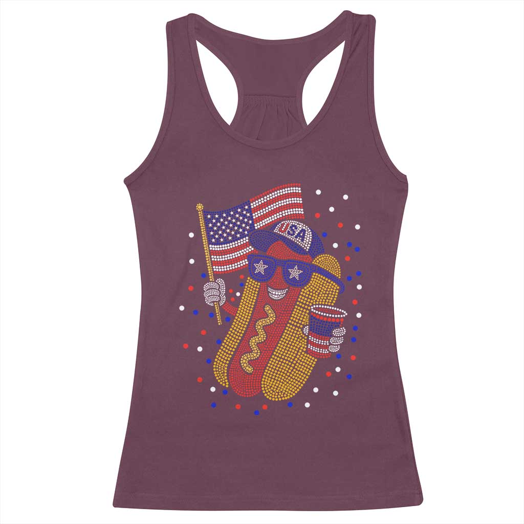 International Dot Day Hotdog Racerback Tank Top Red White Blue Polka Dots TS12 Maroon Print Your Wear