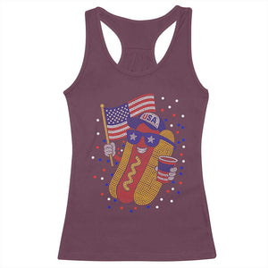 International Dot Day Hotdog Racerback Tank Top Red White Blue Polka Dots TS12 Maroon Print Your Wear