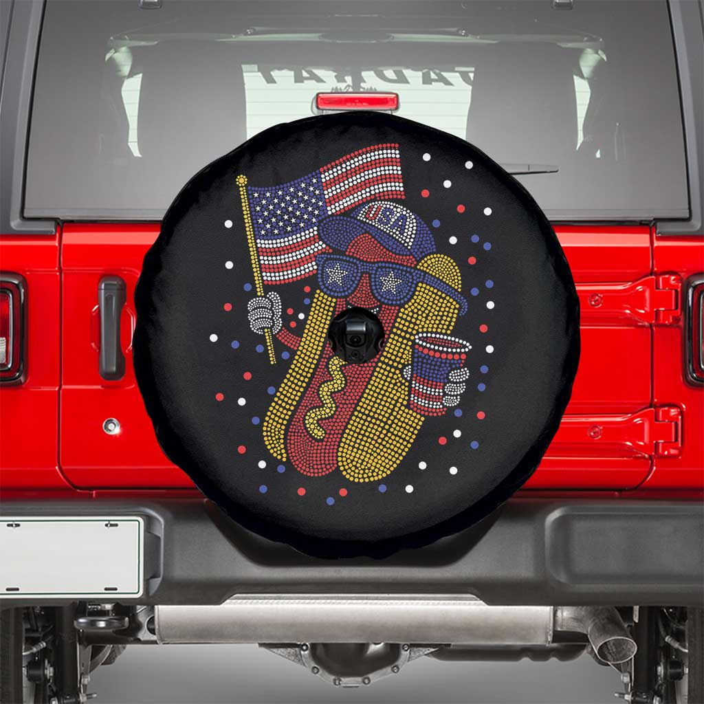 International Dot Day Hotdog Spare Tire Cover Red White Blue Polka Dots TS12 Black Print Your Wear