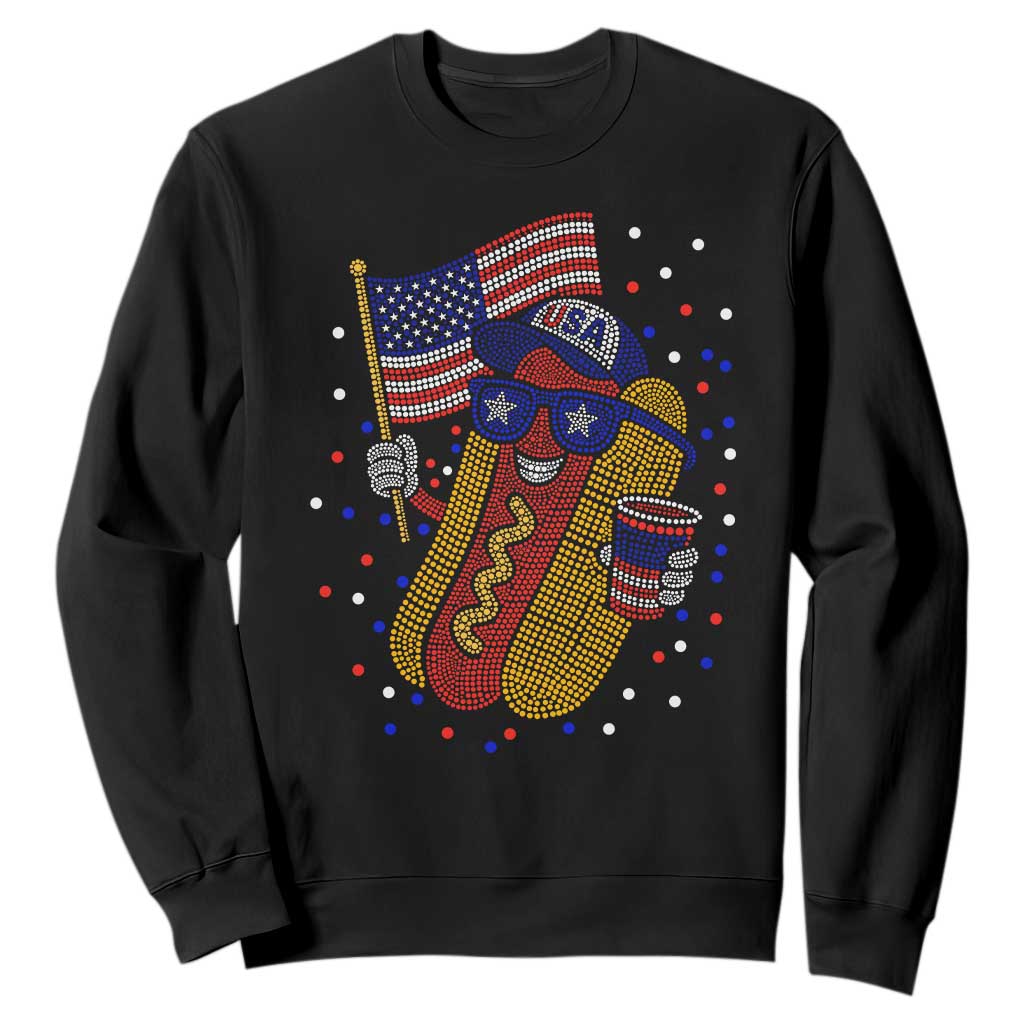 International Dot Day Hotdog Sweatshirt Red White Blue Polka Dots TS12 Black Print Your Wear
