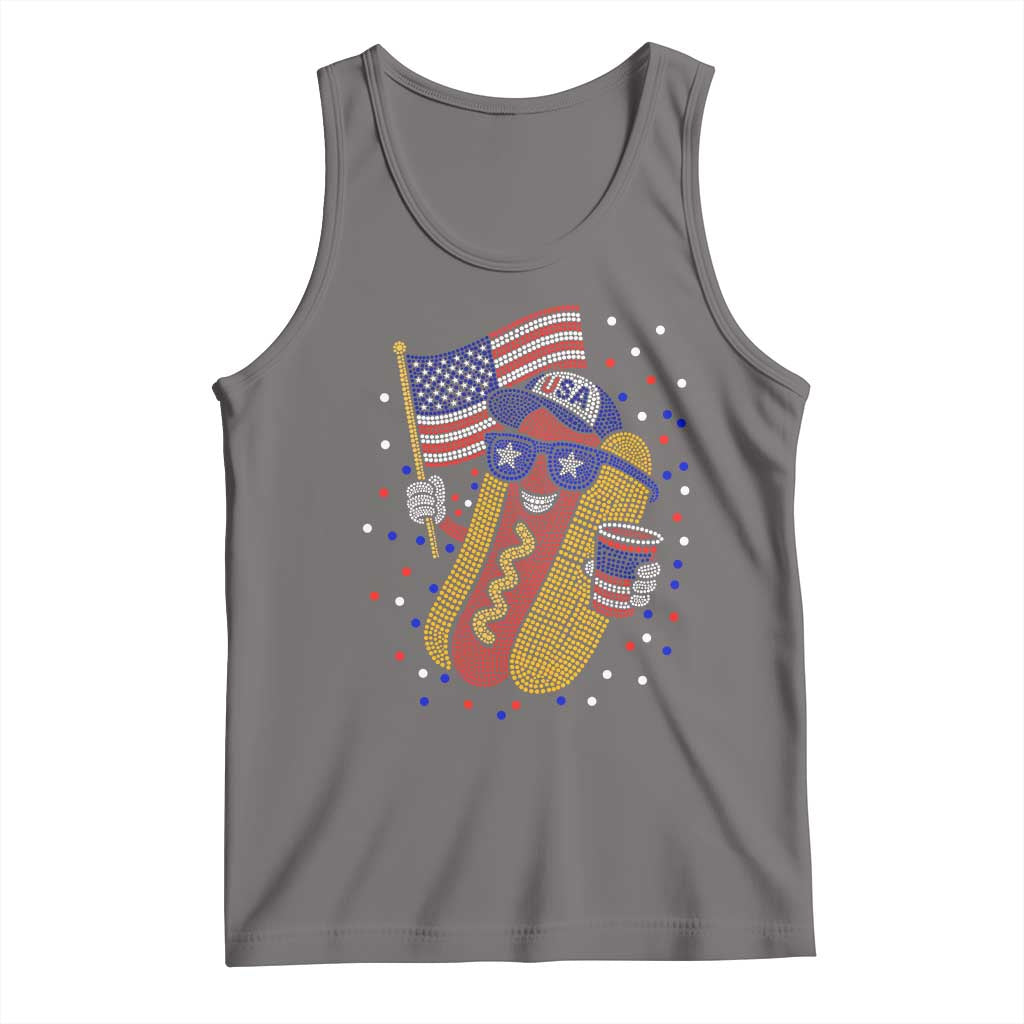 International Dot Day Hotdog Tank Top Red White Blue Polka Dots TS12 Deep Heather Print Your Wear