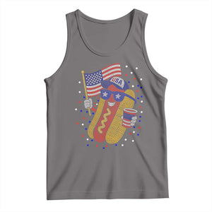 International Dot Day Hotdog Tank Top Red White Blue Polka Dots TS12 Deep Heather Print Your Wear