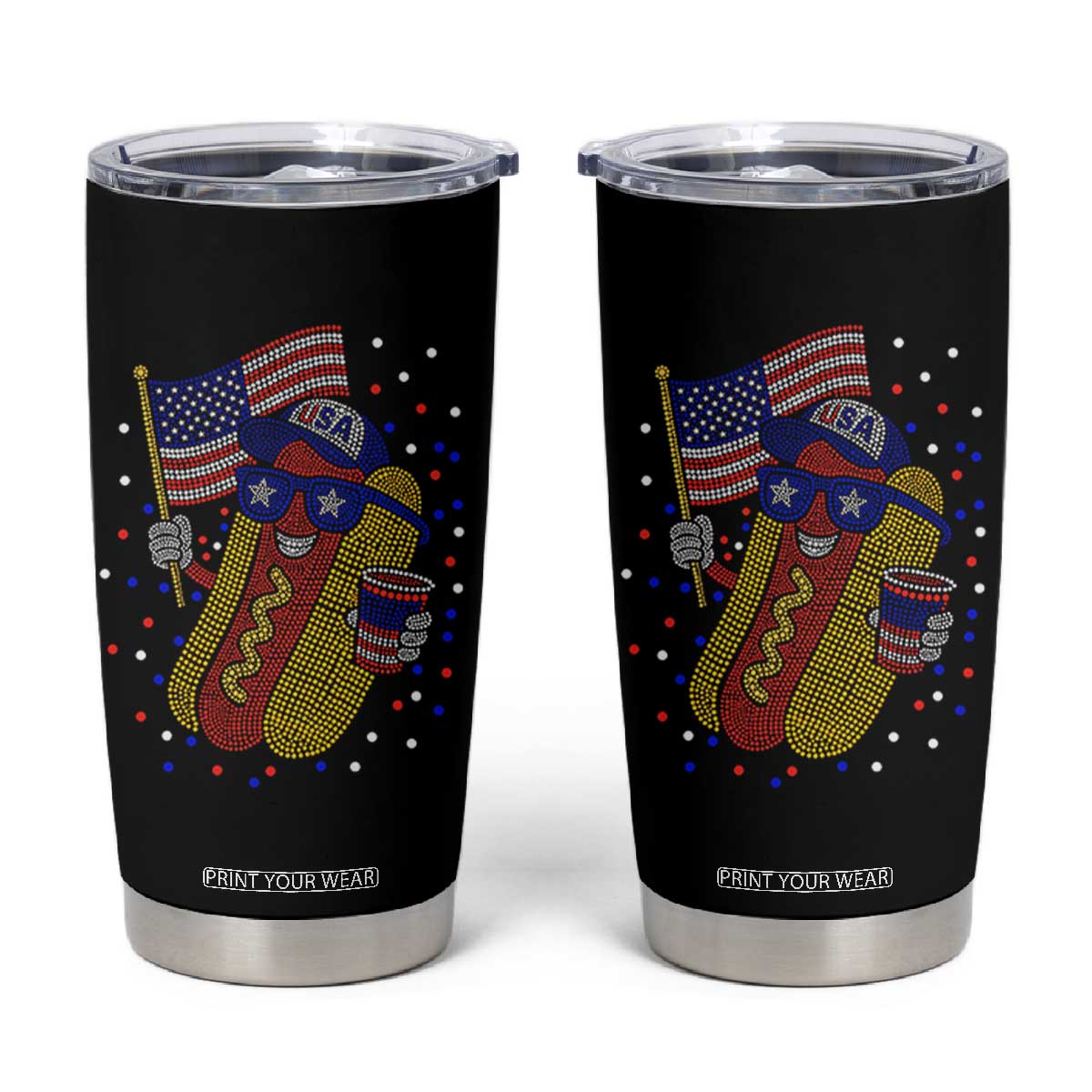International Dot Day Hotdog Tumbler Cup Red White Blue Polka Dots TS12 Black Print Your Wear