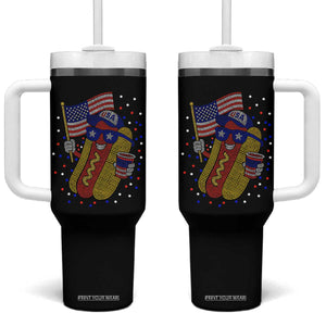 International Dot Day Hotdog Tumbler With Handle Red White Blue Polka Dots TS12 One Size: 40 oz Black Print Your Wear