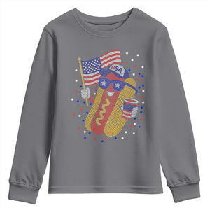 International Dot Day Hotdog Youth Sweatshirt Red White Blue Polka Dots TS12 Charcoal Print Your Wear