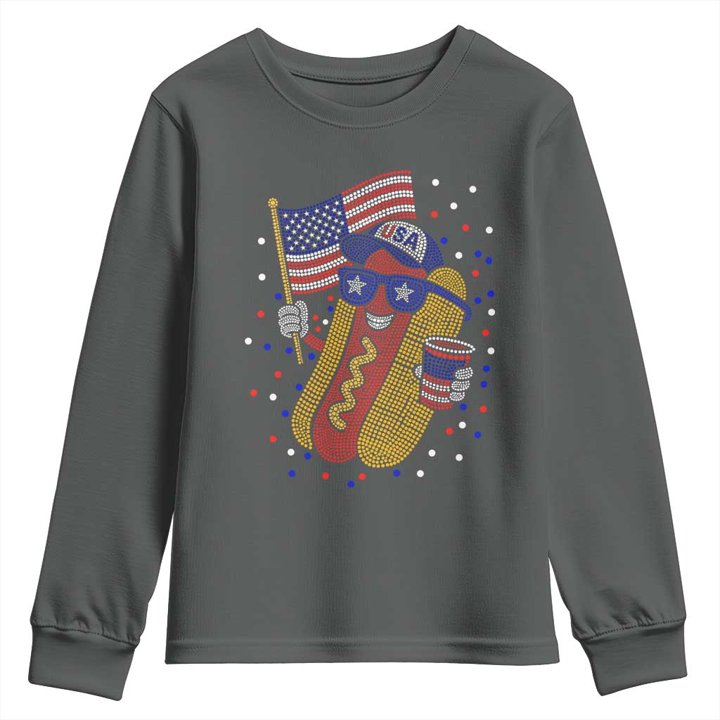 International Dot Day Hotdog Youth Sweatshirt Red White Blue Polka Dots TS12 Dark Heather Print Your Wear