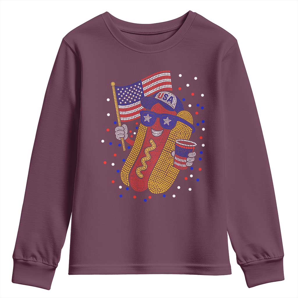 International Dot Day Hotdog Youth Sweatshirt Red White Blue Polka Dots TS12 Maroon Print Your Wear