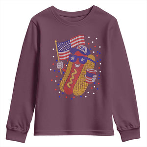 International Dot Day Hotdog Youth Sweatshirt Red White Blue Polka Dots TS12 Maroon Print Your Wear