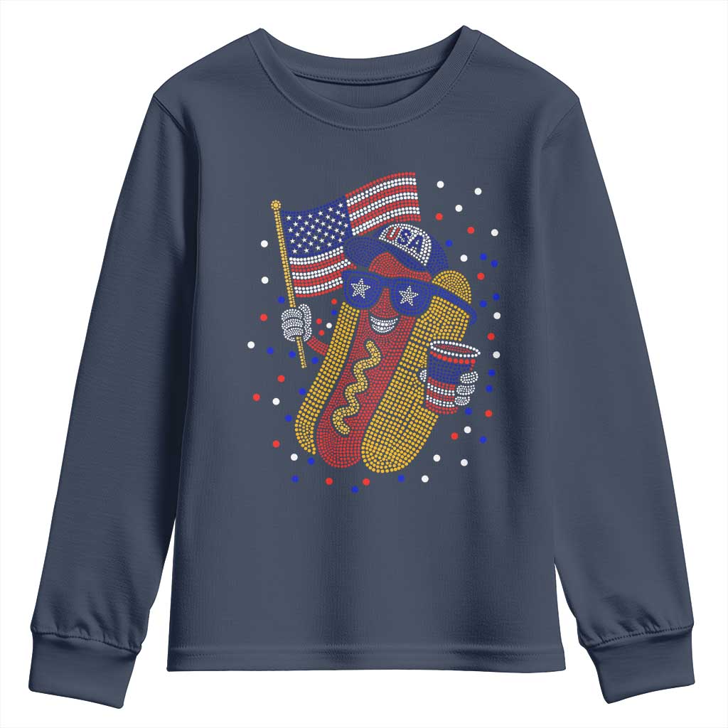 International Dot Day Hotdog Youth Sweatshirt Red White Blue Polka Dots TS12 Navy Print Your Wear