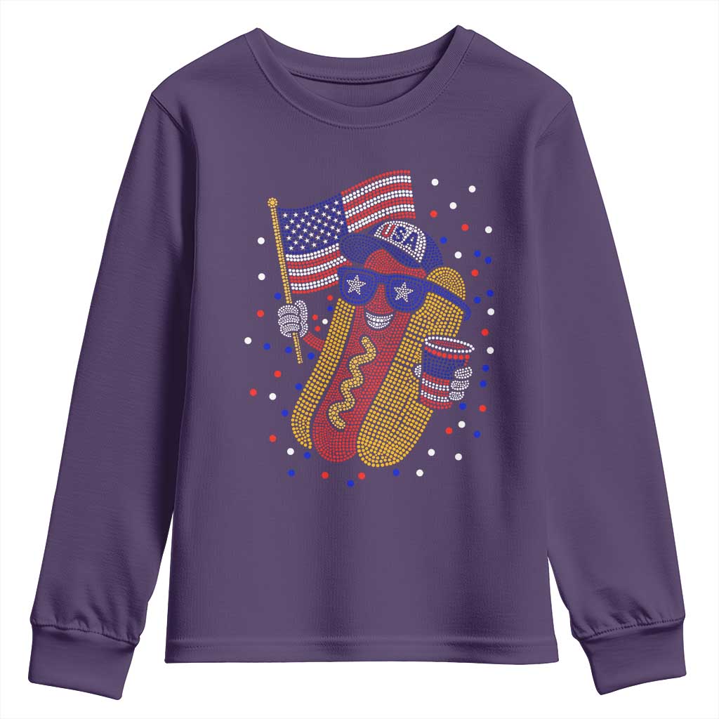 International Dot Day Hotdog Youth Sweatshirt Red White Blue Polka Dots TS12 Purple Print Your Wear