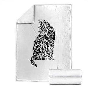 Polka Dot Black Cat Throw Blanket International Dot Day Gift TS12 White Print Your Wear