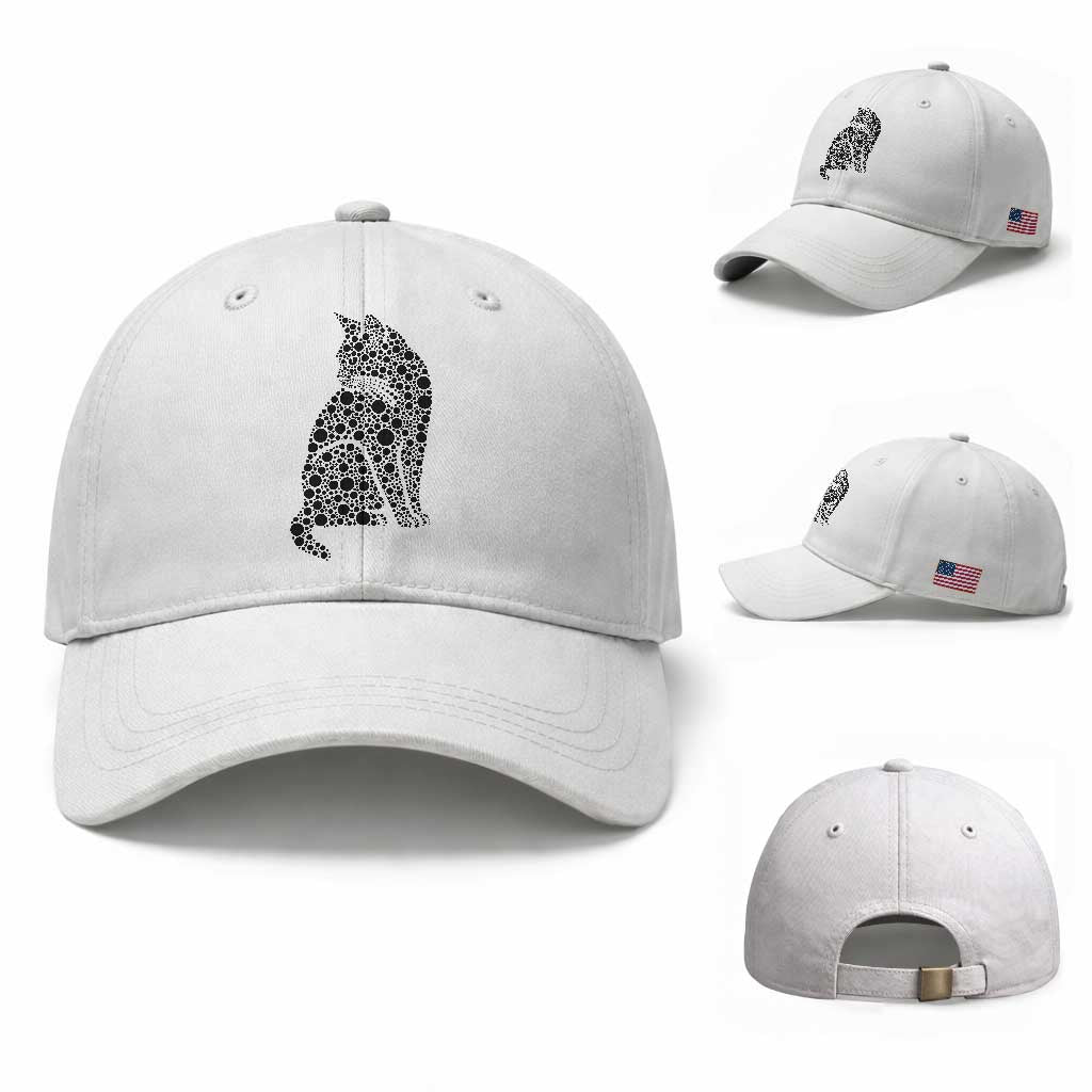 Polka Dot Black Cat Baseball Cap International Dot Day Gift TS12 Baseball Cap Universal Fit White Print Your Wear