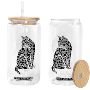 Polka Dot Black Cat Glass Can International Dot Day Gift TS12 Print Your Wear