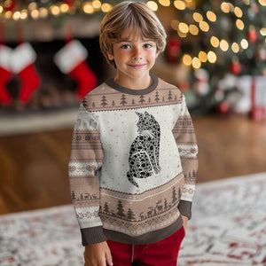 Polka Dot Black Cat Ugly Christmas Sweater International Dot Day Gift TS12 Mocha Mousse Print Your Wear