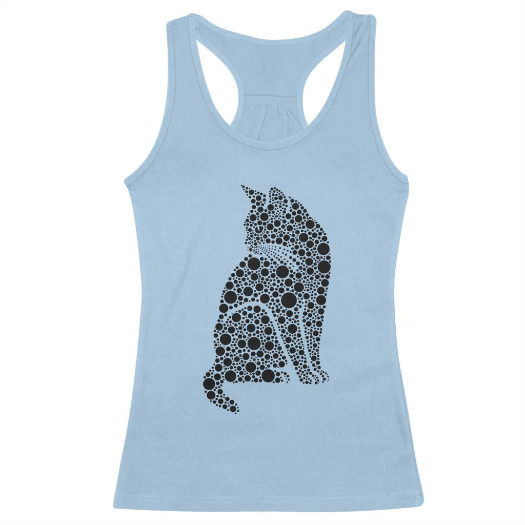 Polka Dot Black Cat Racerback Tank Top International Dot Day Gift TS12 Light Blue Print Your Wear
