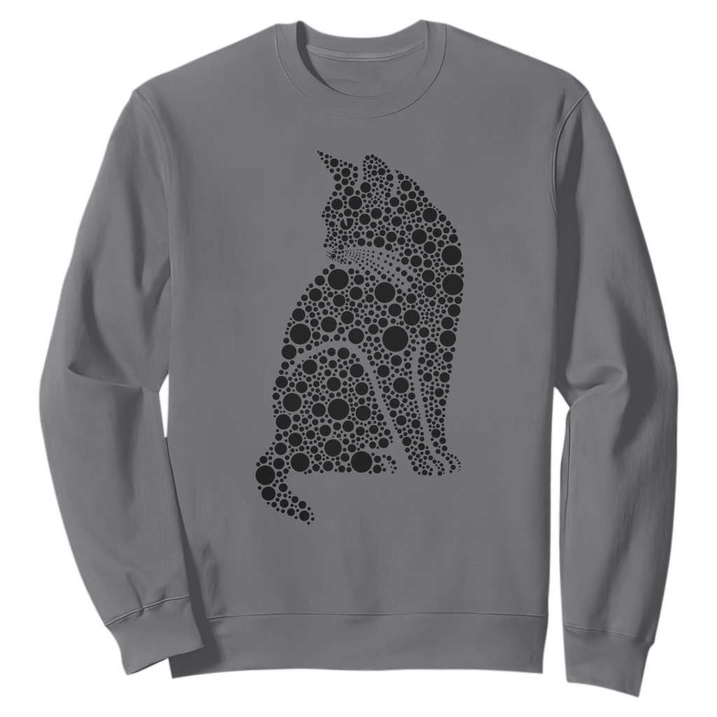 Polka Dot Black Cat Sweatshirt International Dot Day Gift TS12 Charcoal Print Your Wear
