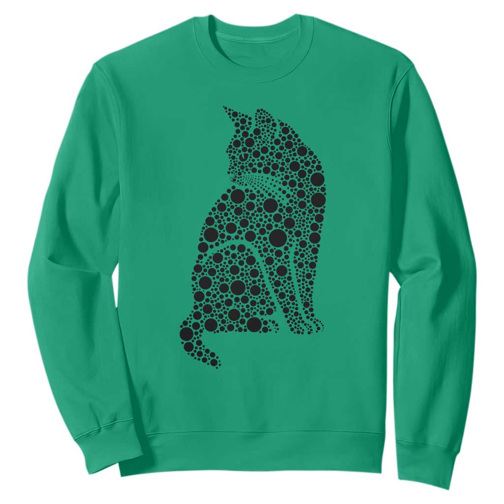 Polka Dot Black Cat Sweatshirt International Dot Day Gift TS12 Irish Green Print Your Wear