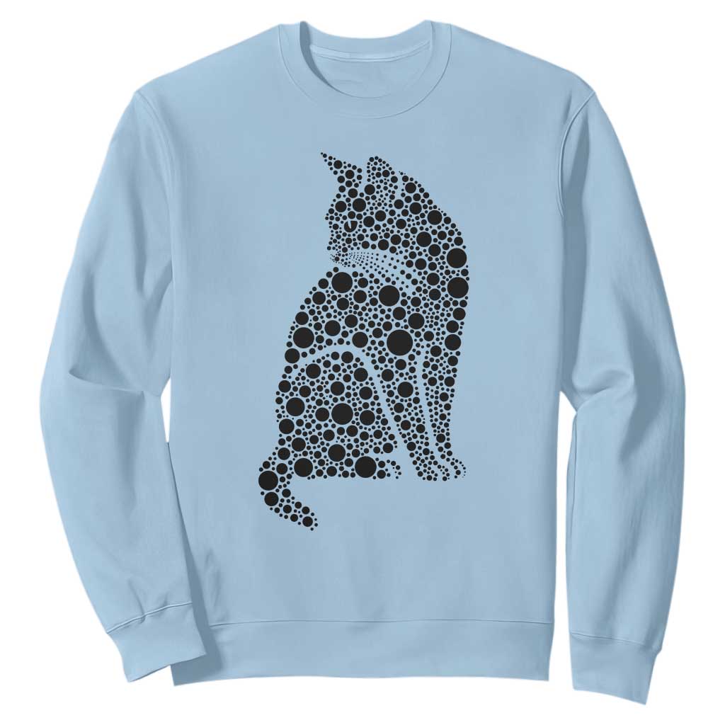 Polka Dot Black Cat Sweatshirt International Dot Day Gift TS12 Light Blue Print Your Wear
