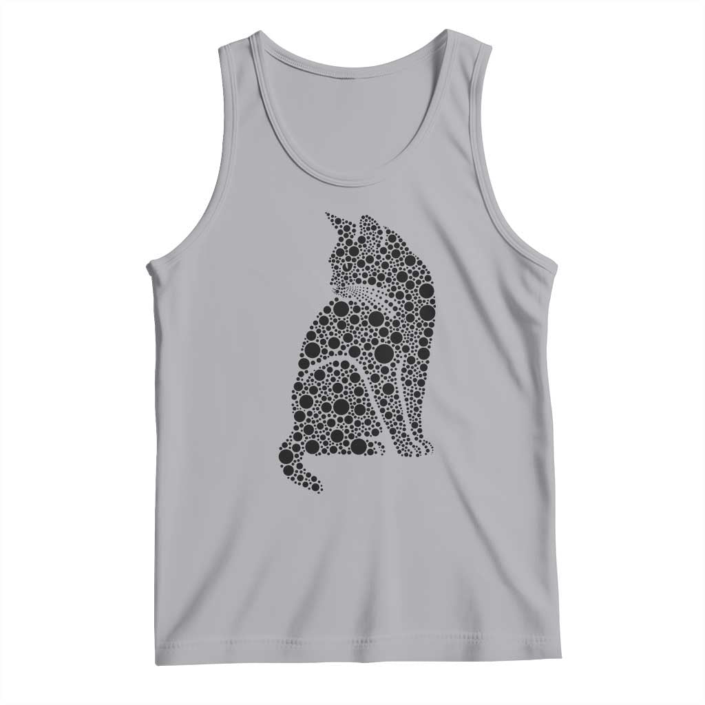 Polka Dot Black Cat Tank Top International Dot Day Gift TS12 Athletic Heather Print Your Wear