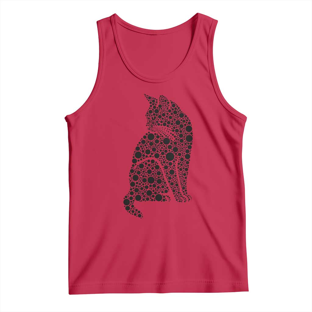 Polka Dot Black Cat Tank Top International Dot Day Gift TS12 Red Print Your Wear