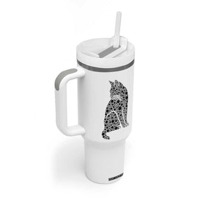Polka Dot Black Cat Tumbler With Handle International Dot Day Gift TS12 Print Your Wear
