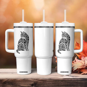 Polka Dot Black Cat Tumbler With Handle International Dot Day Gift TS12 Print Your Wear