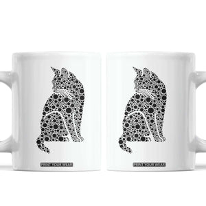 Polka Dot Black Cat Coffee Mug International Dot Day Gift TS12 White Print Your Wear