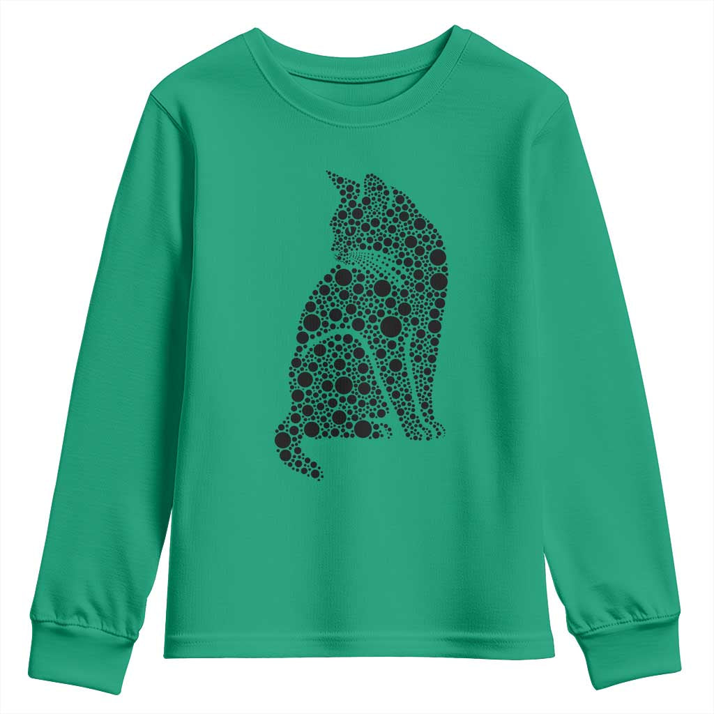 Polka Dot Black Cat Youth Sweatshirt International Dot Day Gift TS12 Irish Green Print Your Wear