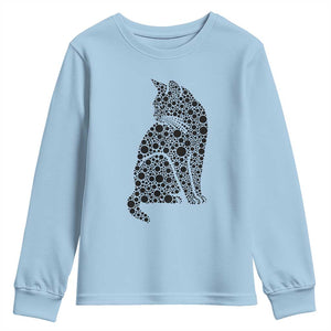 Polka Dot Black Cat Youth Sweatshirt International Dot Day Gift TS12 Light Blue Print Your Wear