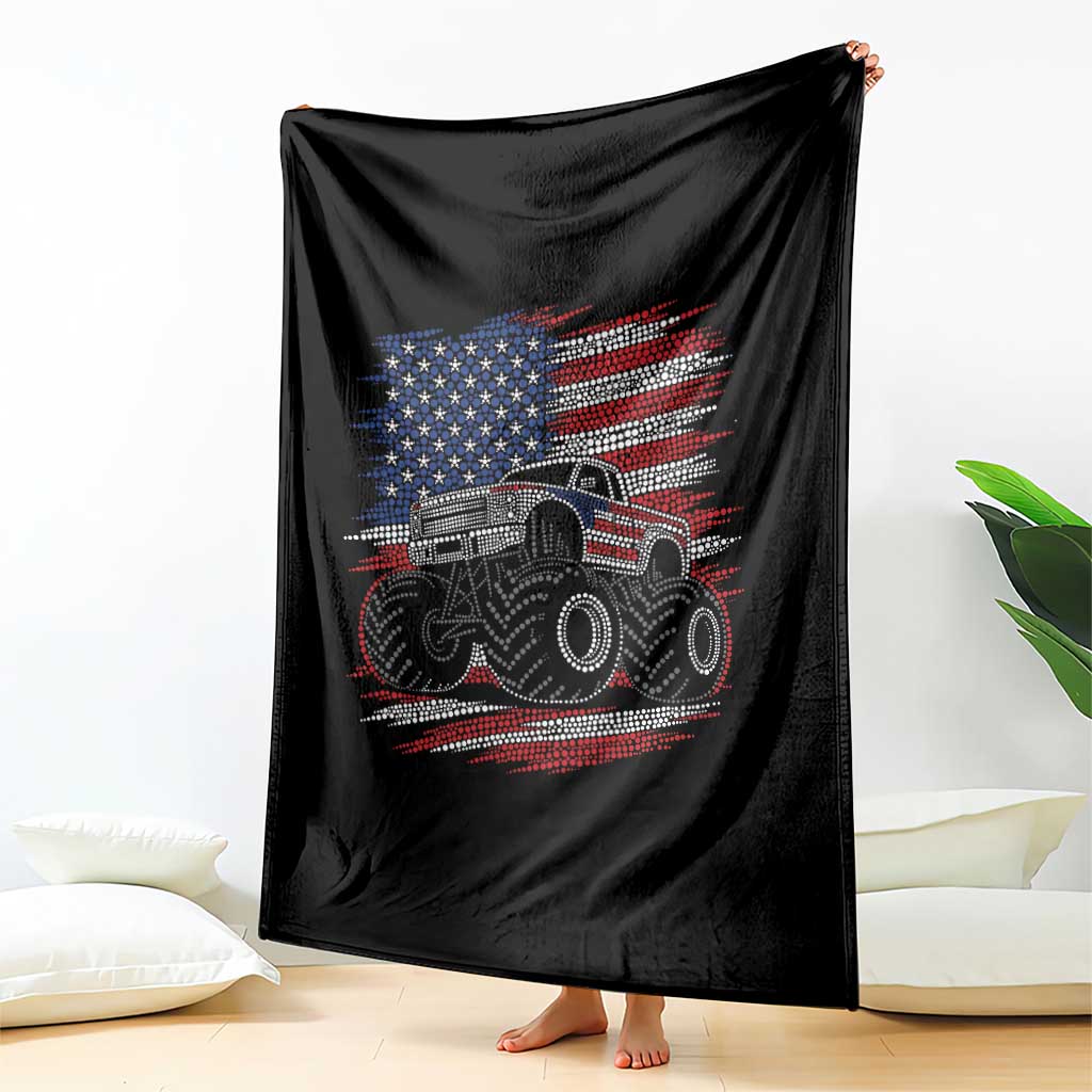 Patriotic Monster Truck Polka Dot Throw Blanket Dot Day Gift TS12 Print Your Wear