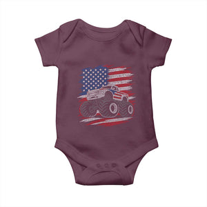 Patriotic Monster Truck Polka Dot Baby Onesie Dot Day Gift TS12 Maroon Print Your Wear
