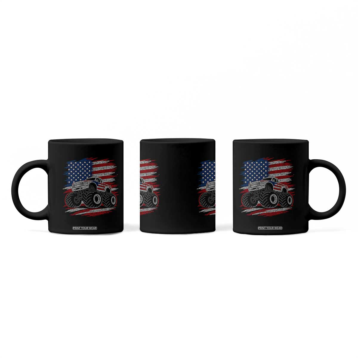 Patriotic Monster Truck Polka Dot Coffee Mug Dot Day Gift TS12 Print Your Wear