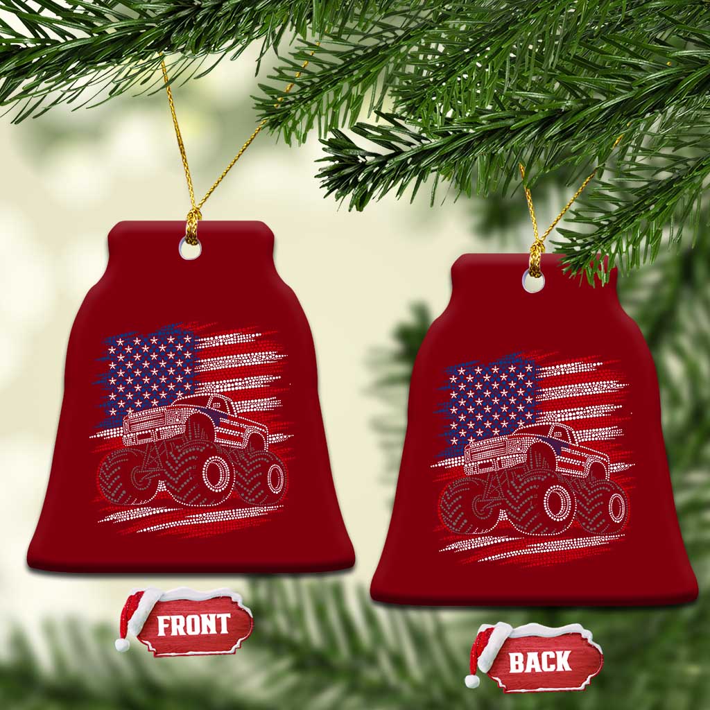 Patriotic Monster Truck Polka Dot Ceramic Ornament Dot Day Gift TS12 Print Your Wear