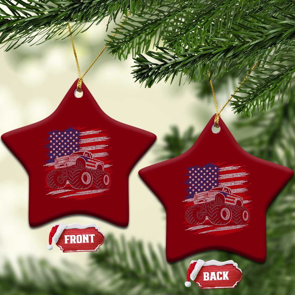 Patriotic Monster Truck Polka Dot Ceramic Ornament Dot Day Gift TS12 Print Your Wear
