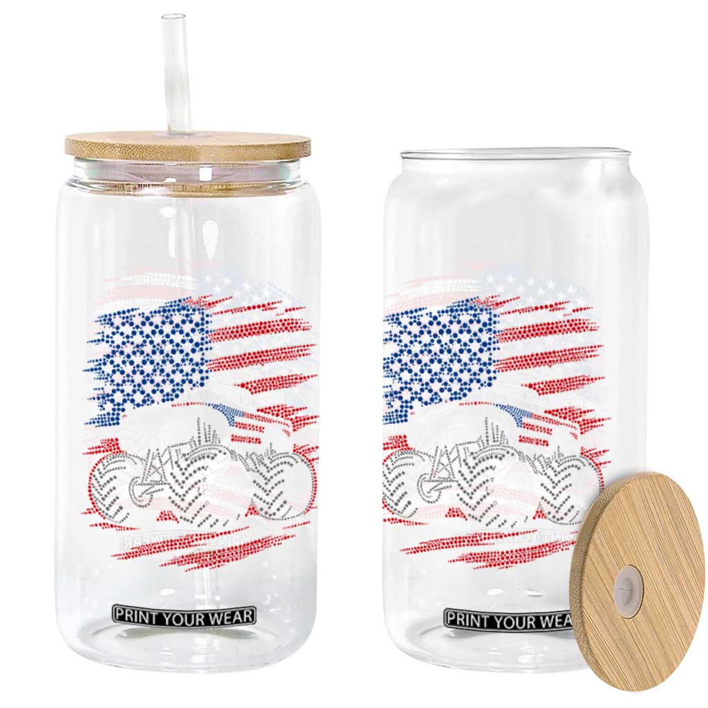 Patriotic Monster Truck Polka Dot Glass Can Dot Day Gift TS12 Print Your Wear