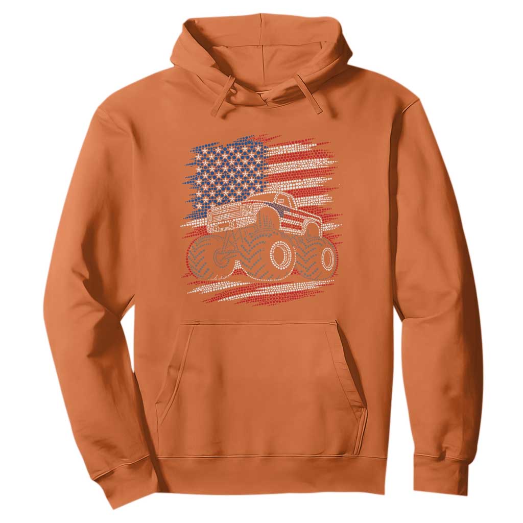 Patriotic Monster Truck Polka Dot Hoodie Dot Day Gift TS12 Orange Print Your Wear