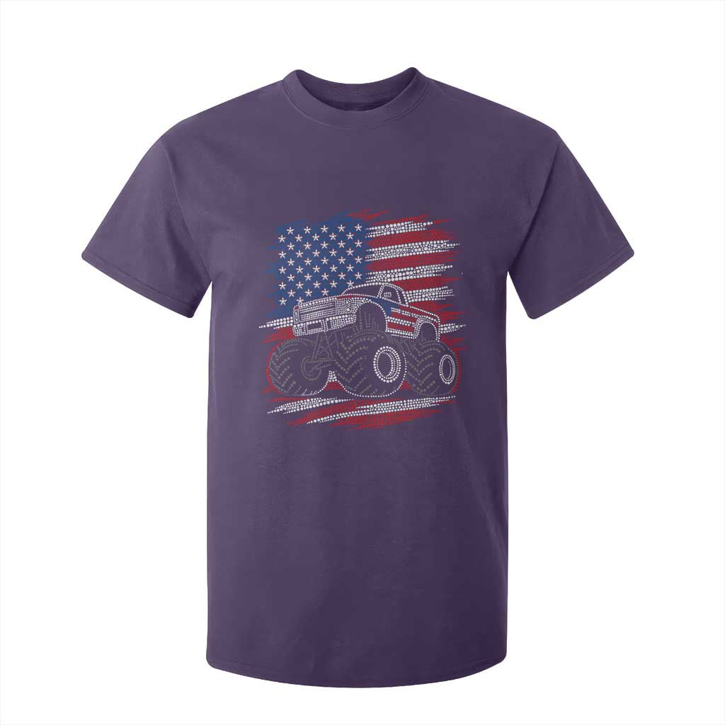 Patriotic Monster Truck Polka Dot T Shirt For Kid Dot Day Gift TS12 Purple Print Your Wear