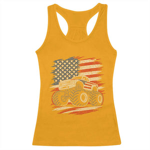Patriotic Monster Truck Polka Dot Racerback Tank Top Dot Day Gift TS12 Gold Print Your Wear