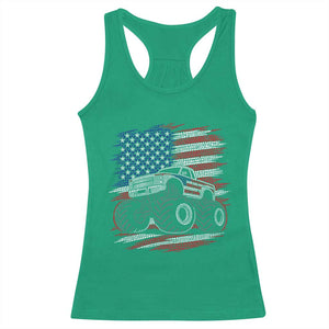 Patriotic Monster Truck Polka Dot Racerback Tank Top Dot Day Gift TS12 Irish Green Print Your Wear