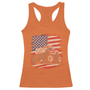 Patriotic Monster Truck Polka Dot Racerback Tank Top Dot Day Gift TS12 Orange Print Your Wear