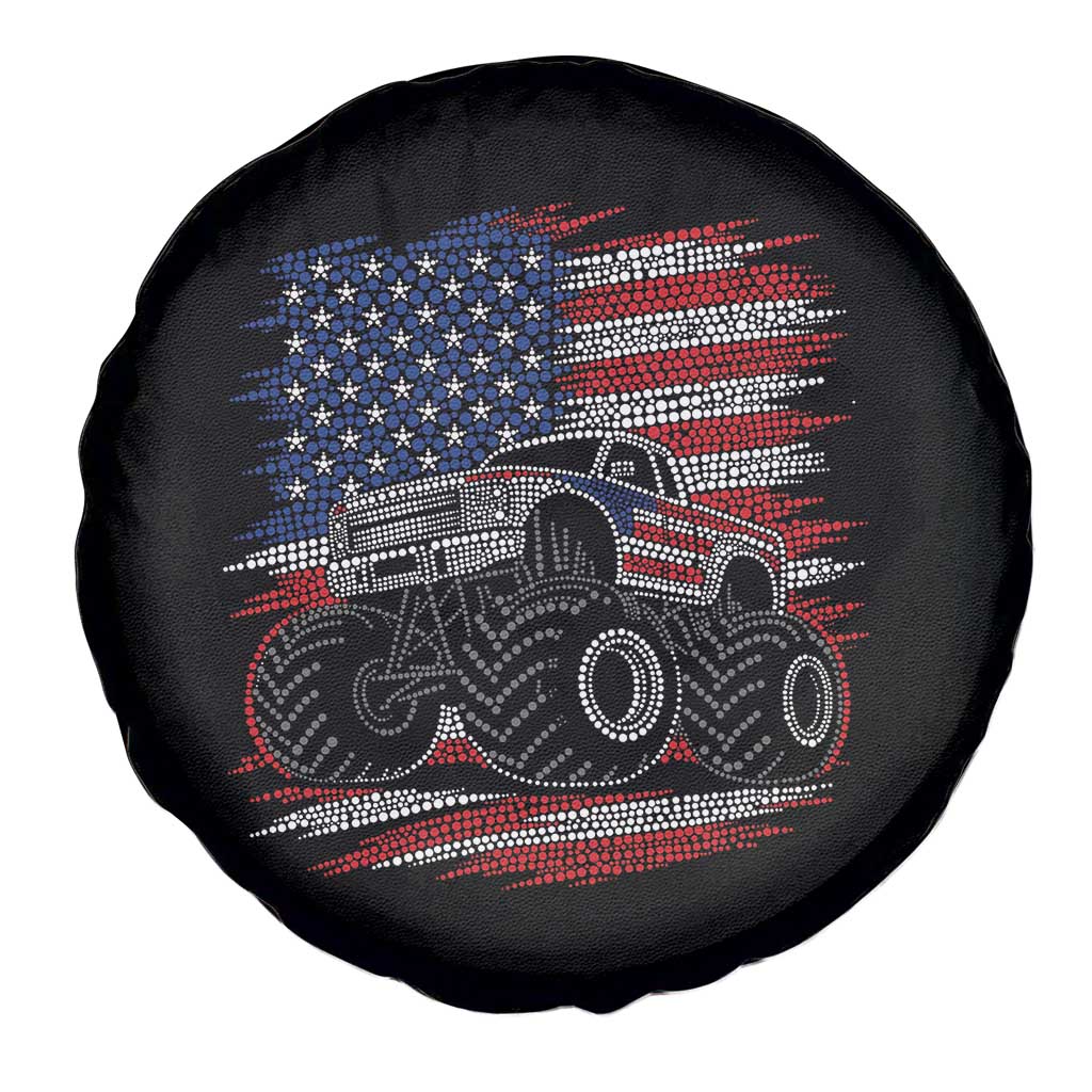 Patriotic Monster Truck Polka Dot Spare Tire Cover Dot Day Gift TS12 Print Your Wear