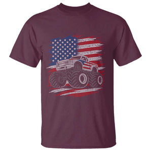 Patriotic Monster Truck Polka Dot T Shirt Dot Day Gift TS12 Maroon Print Your Wear