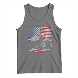 Patriotic Monster Truck Polka Dot Tank Top Dot Day Gift TS12 Black Heather Print Your Wear