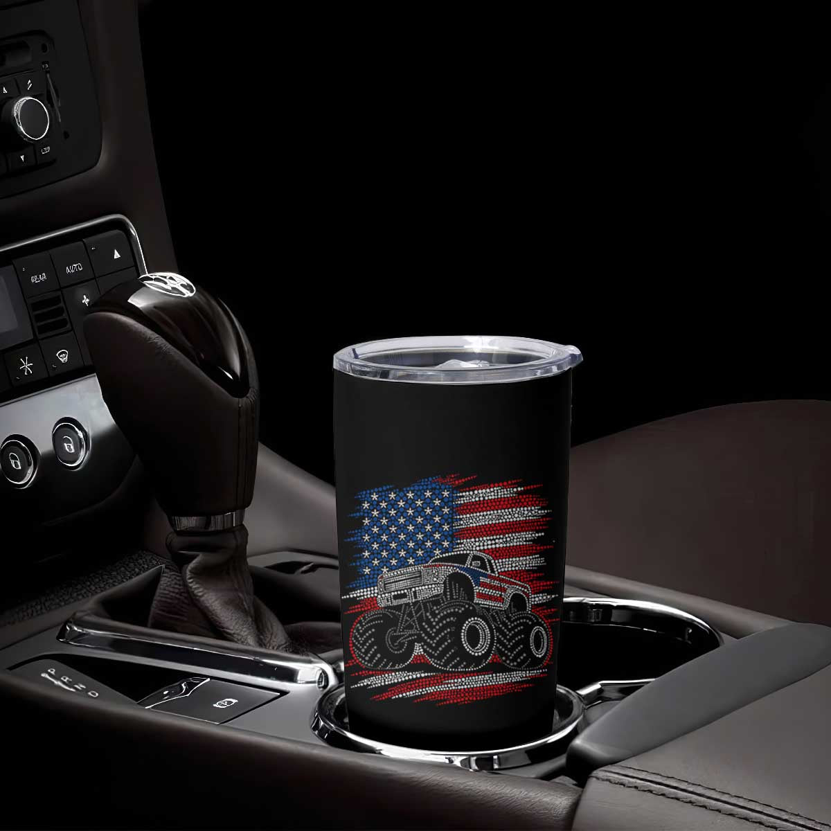Patriotic Monster Truck Polka Dot Tumbler Cup Dot Day Gift TS12 Print Your Wear
