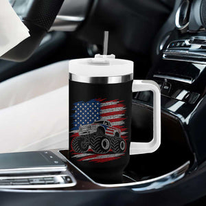 Patriotic Monster Truck Polka Dot Tumbler With Handle Dot Day Gift TS12 Print Your Wear