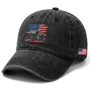 Patriotic Monster Truck Polka Dot Washed Cotton Baseball Cap Dot Day Gift TS12 Print Your Wear