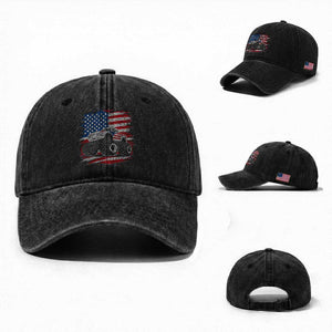 Patriotic Monster Truck Polka Dot Washed Cotton Baseball Cap Dot Day Gift TS12 Washed Cap Universal Fit Black Print Your Wear